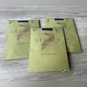 3 LEGACY LEGWEAR, Microfiber Control Top Tights, Black, Size B. New In Packaging